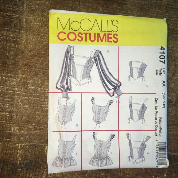 McCalls Sewing Pattern 4107 Misses Renaissance CostumeTops Blouses 6-12 UNCUT - Picture 1 of 2